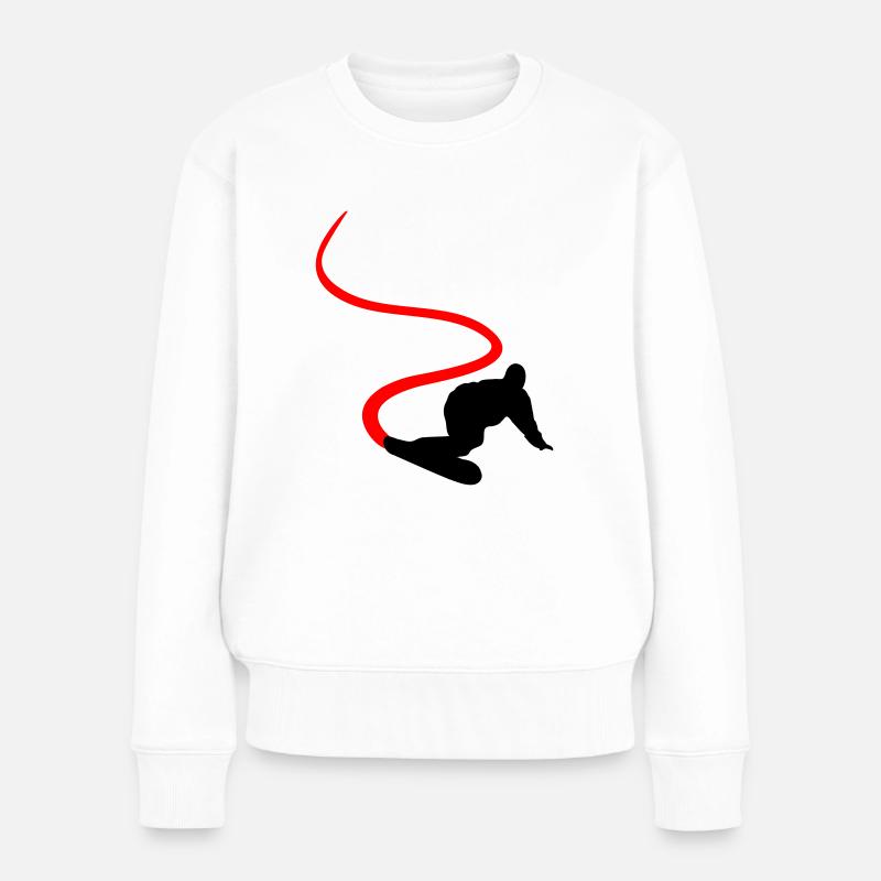 Snowboarder - Snowboard - Frauen Premium Bio Pullover - Weiß