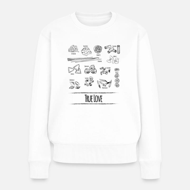 Pasta - My True Love - Frauen Premium Bio Pullover - Weiß