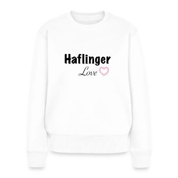 Haflinger Love - Frauen Premium Bio Pullover - Weiß - Vorne - Julia (174cm)