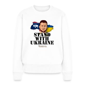 Ucraina Wyoming - Maglione ecologico premium da donna - bianco - Fronte - Julia (174cm)