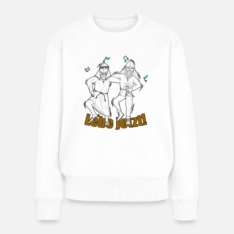 Lebe jetzt - Frauen Premium Bio Pullover - Weiß
