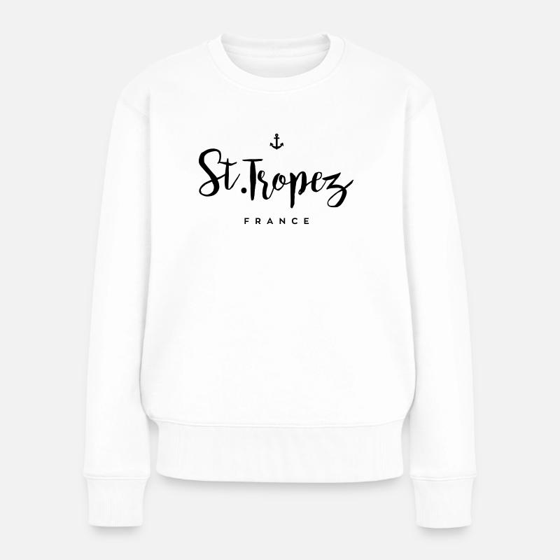 Saint-Tropez - Frankreich - Frauen Premium Bio Pullover - Weiß