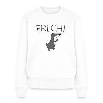 Dachs frech - Frauen Premium Bio Pullover - Weiß - Vorne - Julia (174cm)