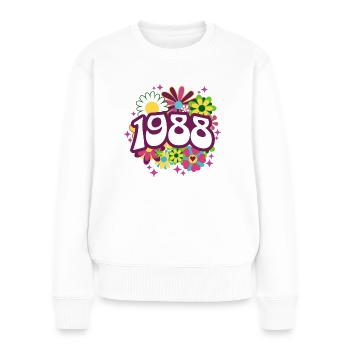 Fête Anniversaire Femme 1988 35 Ans Anniversaire - Pull Premium bio Femme - blanc - Devant - Julia (174cm)