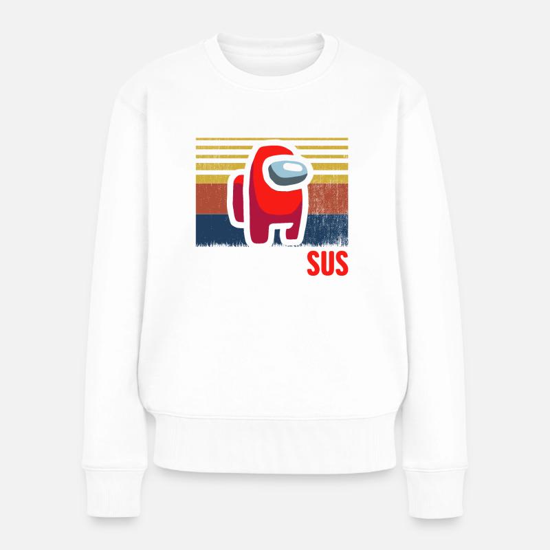 Du siehst verdächtig sus aus Gamer - Frauen Premium Bio Pullover - Weiß