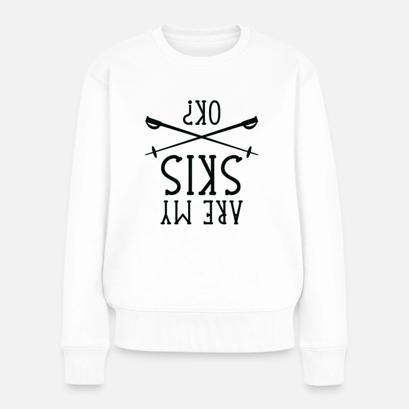 Sind meine Ski ok? - Frauen Premium Bio Pullover - Weiß