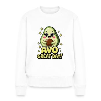 Avo Great Day! - Women's Premium Organic Jumper - white - Front - Julia (174cm)