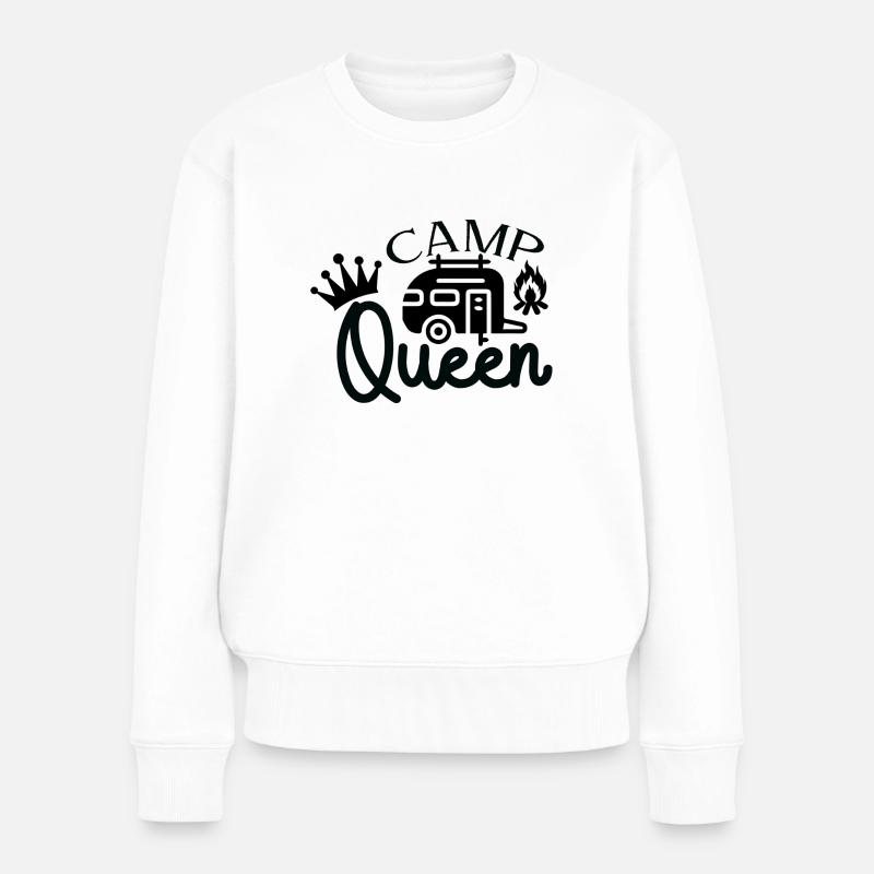 Camping Queen - Pull Premium bio Femme - blanc