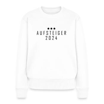 Aufsteiger 2024 Aufstiegstrikot 24 - Frauen Premium Bio Pullover - Weiß - Vorne - Julia (174cm)