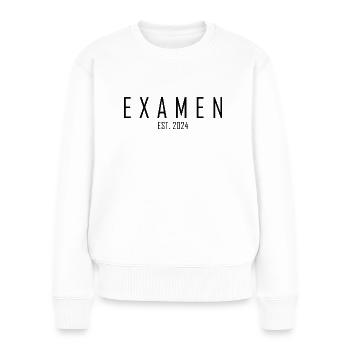 Examen EST. 2024 - Frauen Premium Bio Pullover - Weiß - Vorne - Julia (174cm)
