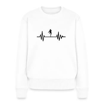 Kickboxen Muay Thai Thaiboxen Herzschlag - Frauen Premium Bio Pullover - Weiß - Vorne - Julia (174cm)