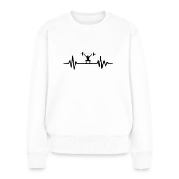 Haltérophilie - Heartbeat - Pull Premium bio Femme - blanc - Devant - Julia (174cm)