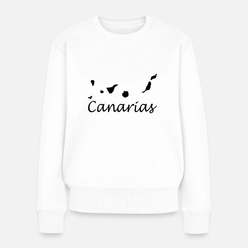 Canary Islands - Frauen Premium Bio Pullover - Weiß