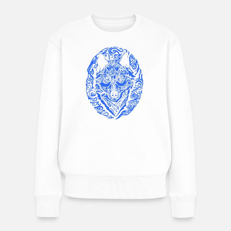 wolf - Women's Premium Organic Jumper - white