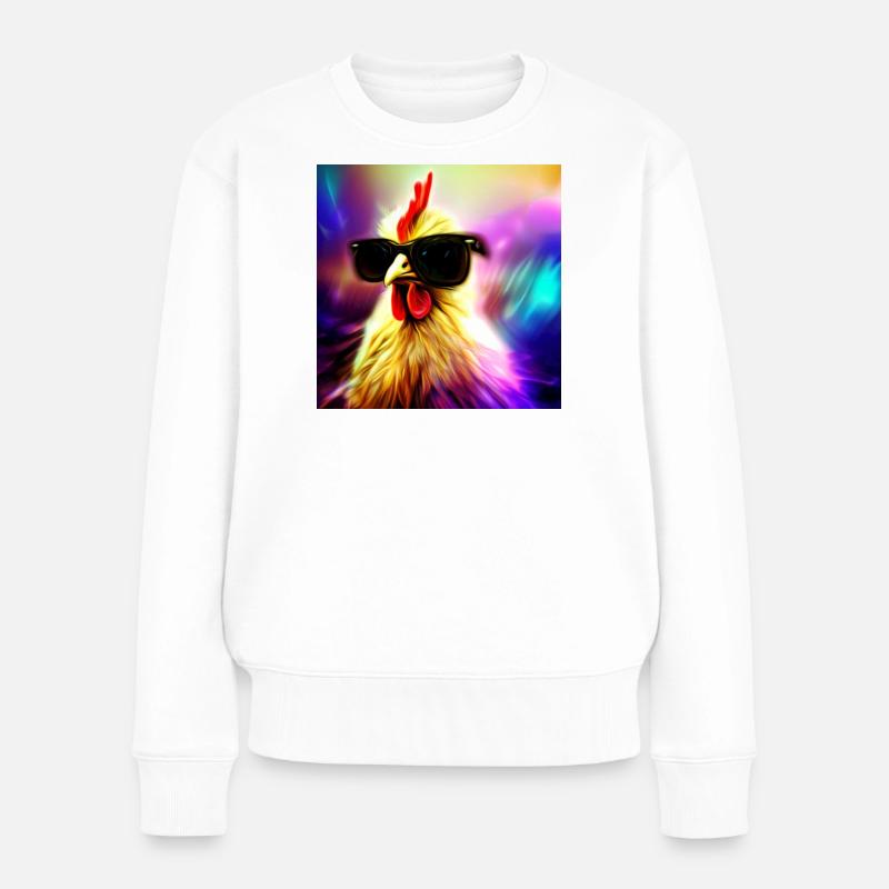 Fancy Chicken II - Frauen Premium Bio Pullover - Weiß