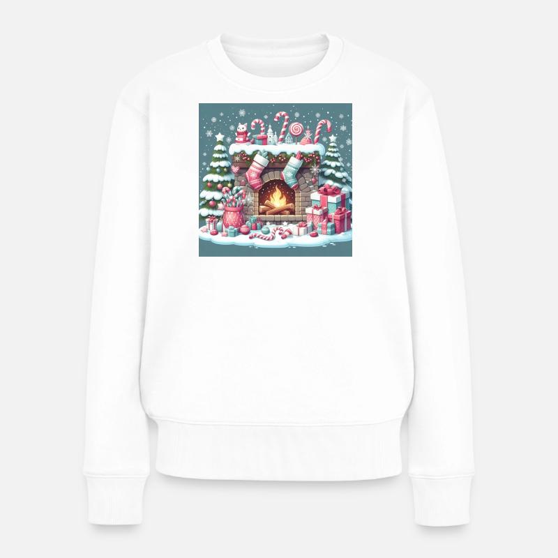 Weihnachts Design 5 - Frauen Premium Bio Pullover - Weiß