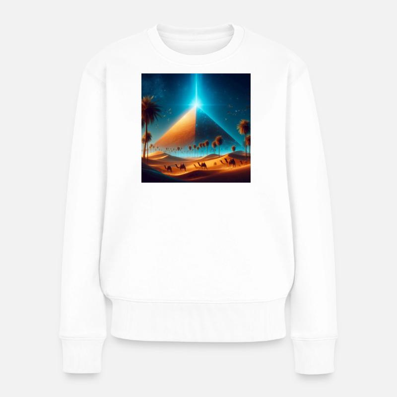 Pyramide 5 - Frauen Premium Bio Pullover - Weiß