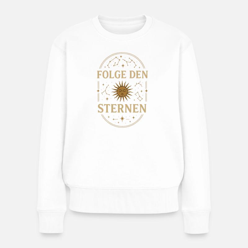 Vintage Celestial - Folge den Sternen - Frauen Premium Bio Pullover - Weiß