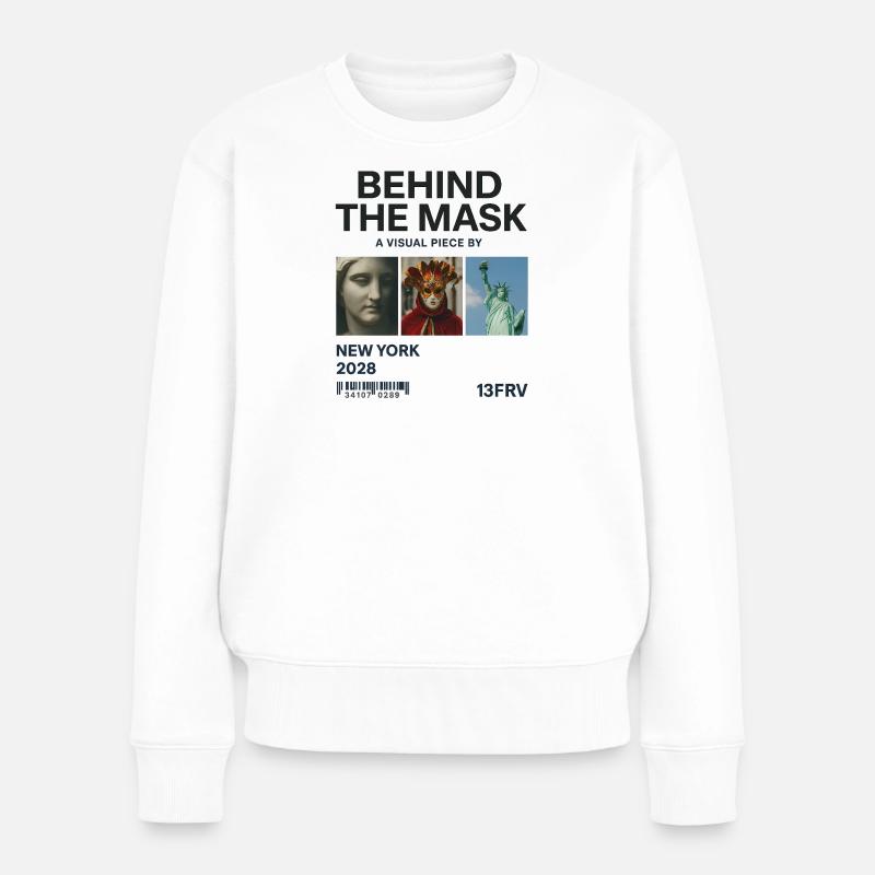 Hinter der Maske: New York 2028 - Frauen Premium Bio Pullover - Weiß