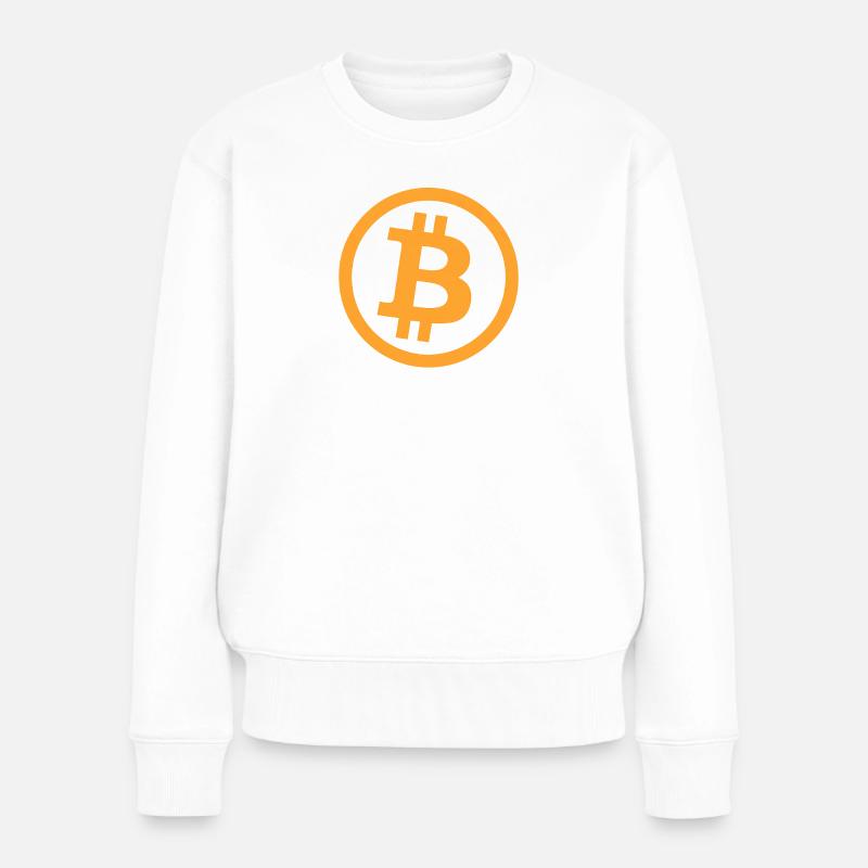 Bitcoin_Logo_Perfekt - Frauen Premium Bio Pullover - Weiß