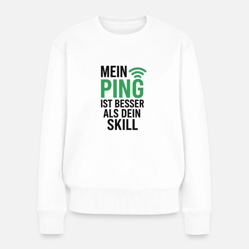 PingUIn - Frauen Premium Bio Pullover - Weiß