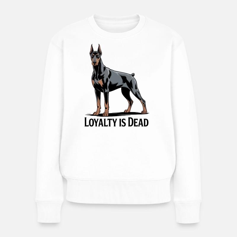 Majestätische Dobermann-Illustration - Frauen Premium Bio Pullover - Weiß