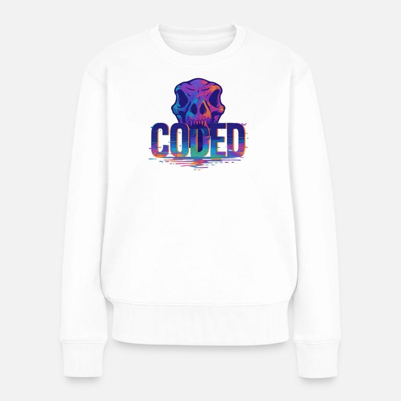 Coded_Dinoarmy - Pull Premium bio Femme - blanc