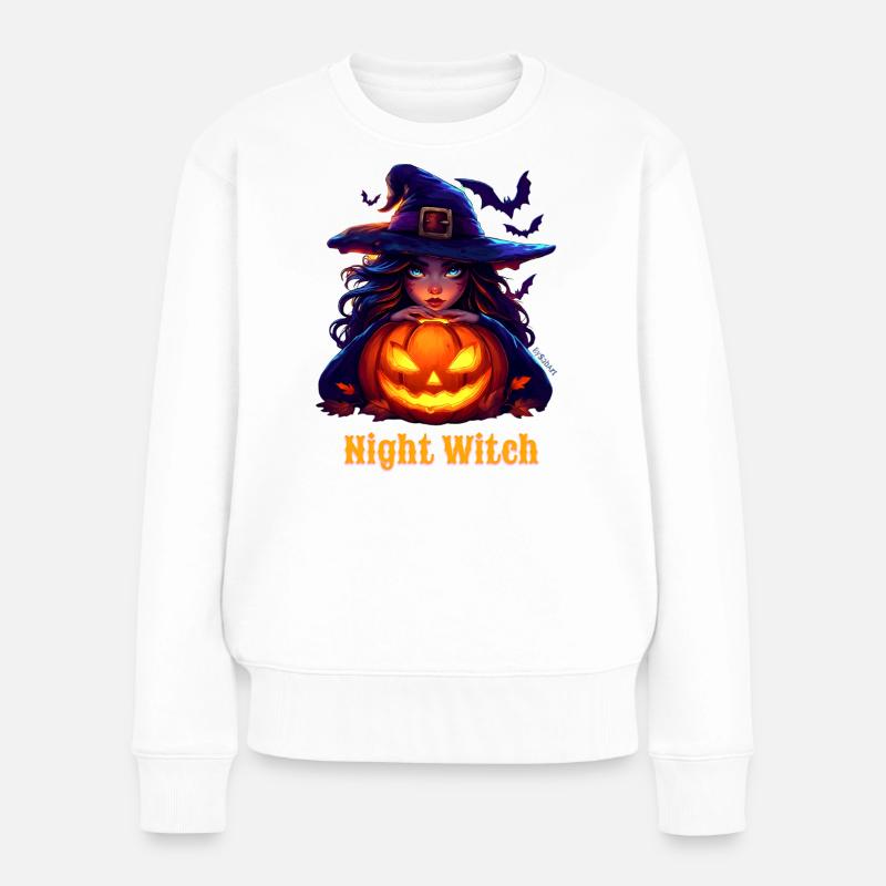 Halloween - Sorcière -Night Witch - Pull Premium bio Femme - blanc
