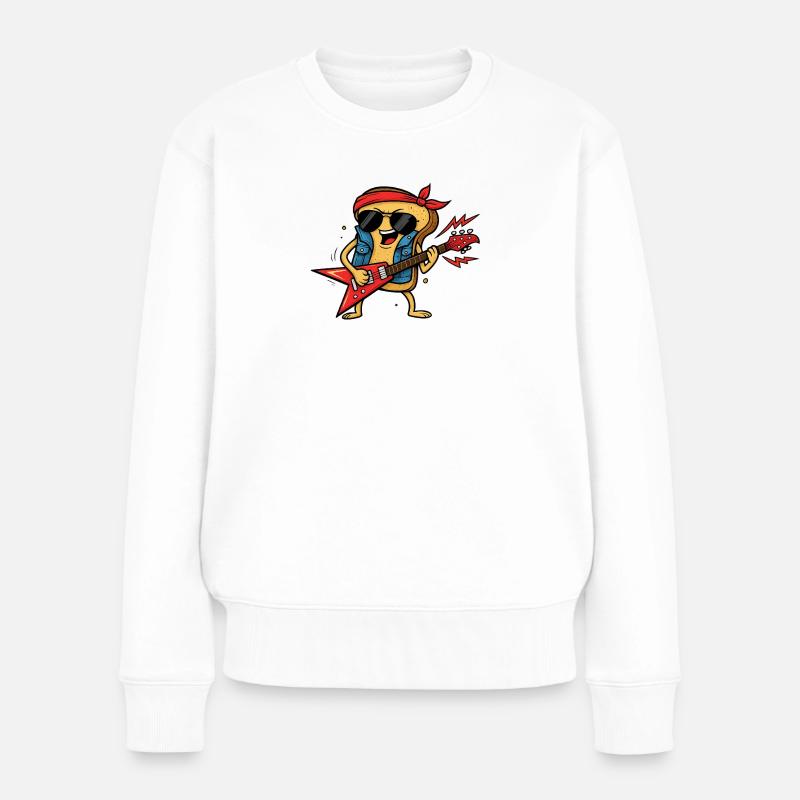 Biscuit à bascule avec Gitarra électrique - Pull Premium bio Femme - blanc