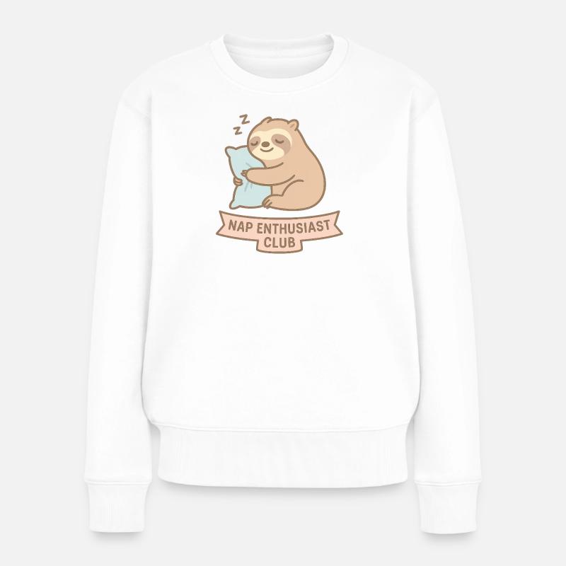 Illustration de raton laveur endormi - Pull Premium bio Femme - blanc
