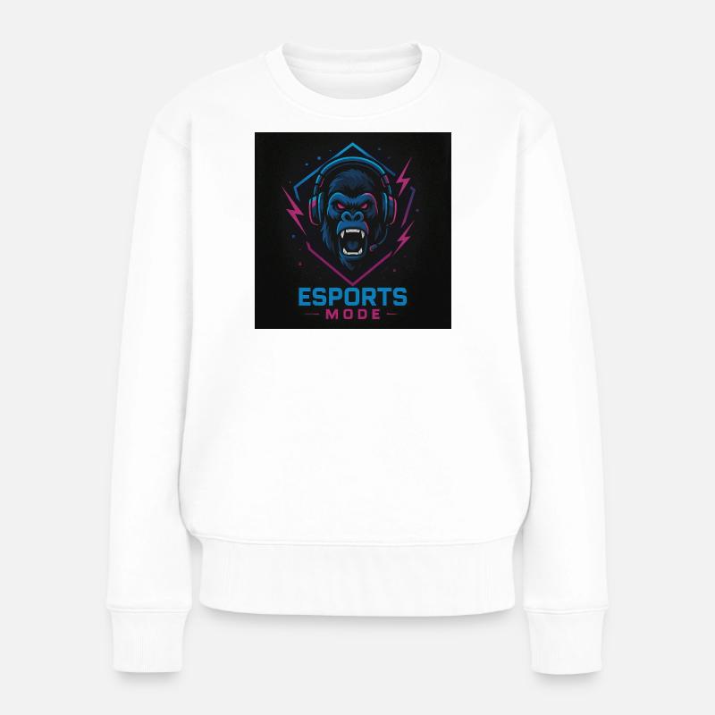 Esports Gorilla Neon Modus - Frauen Premium Bio Pullover - Weiß