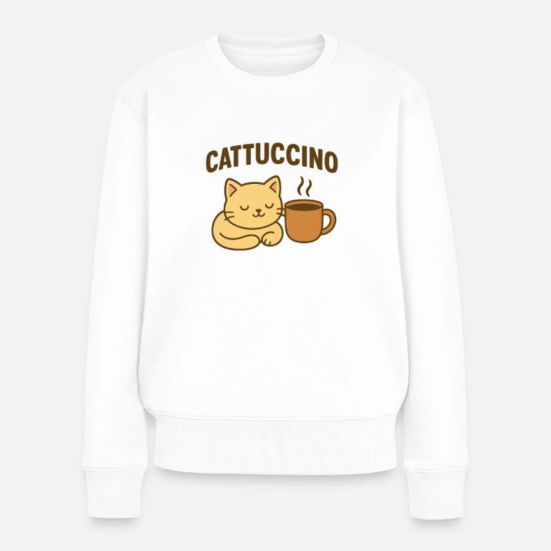 cattuccino - Frauen Premium Bio Pullover - Weiß
