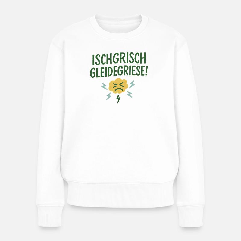 Ischgrisch gleidegriese! - Frauen Premium Bio Pullover - Weiß