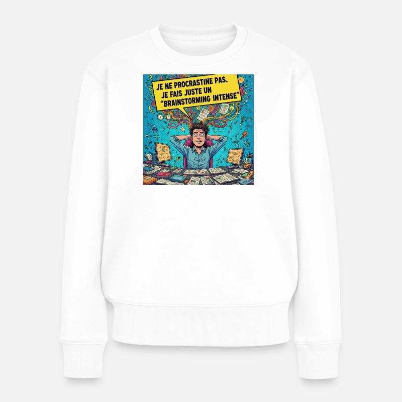 Brainstorming Intense Pop Art - Women's Premium Organic Jumper - white