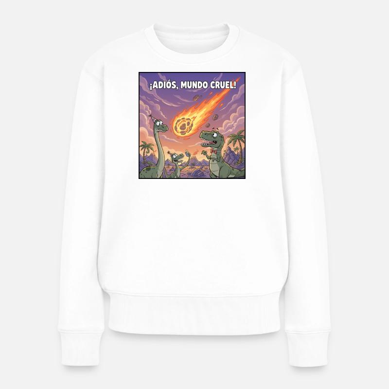 Goodbye Cruelty World: Dinosaurier - Frauen Premium Bio Pullover - Weiß
