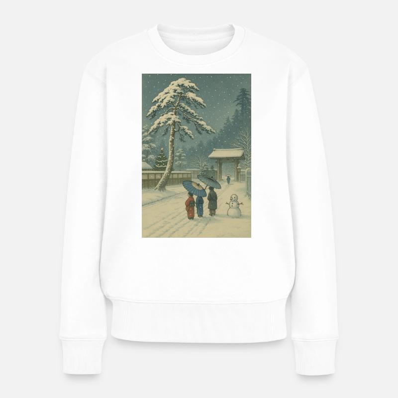 Weihnachtszeit - Frauen Premium Bio Pullover - Weiß