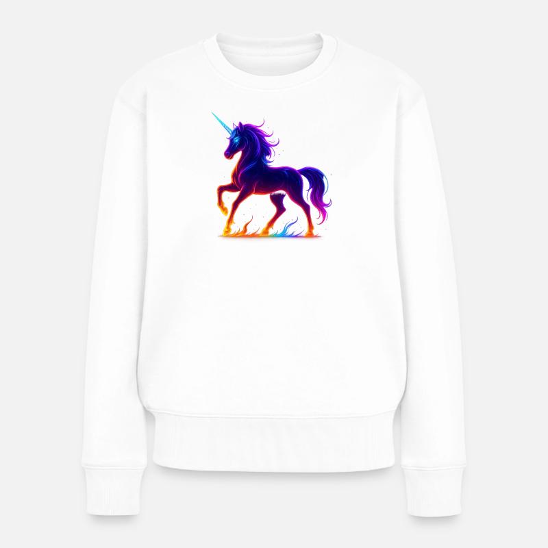 Flammender Neonmais - Frauen Premium Bio Pullover - Weiß