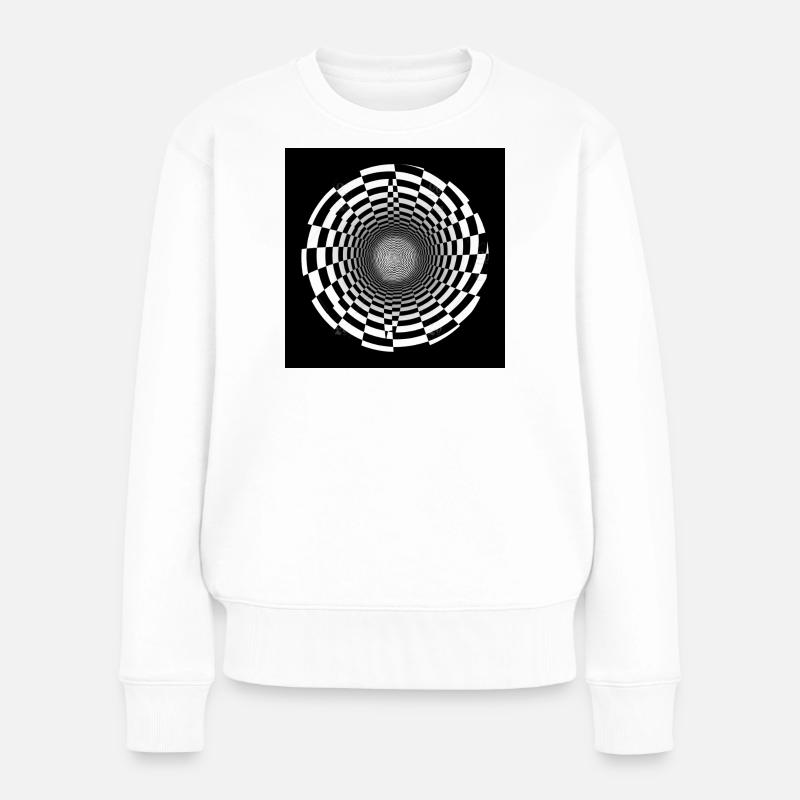 Vortex optique noir et blanc - Pull Premium bio Femme - blanc