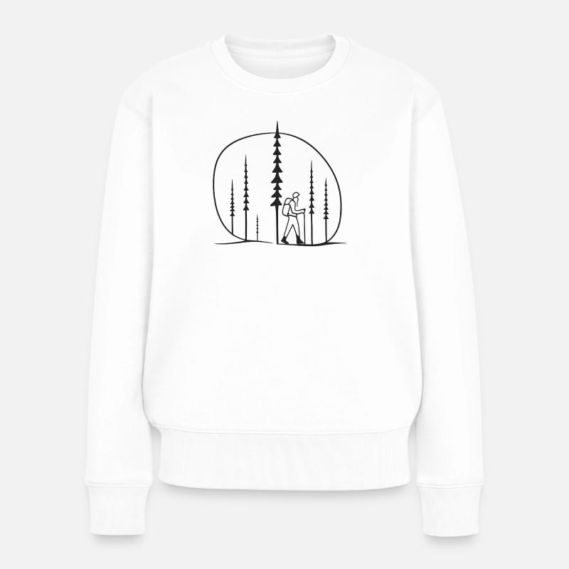 Waldwanderer Silhouette geschenkidee freunde - Frauen Premium Bio Pullover - Weiß