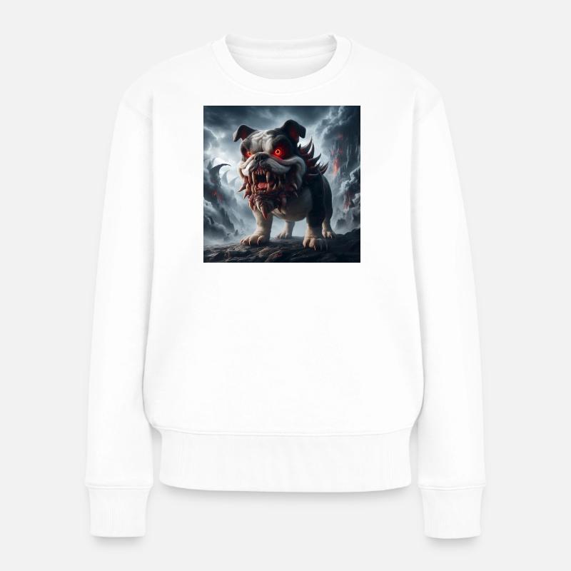 Bouledogue Démoniaque des Ruines - Pull Premium bio Femme - blanc