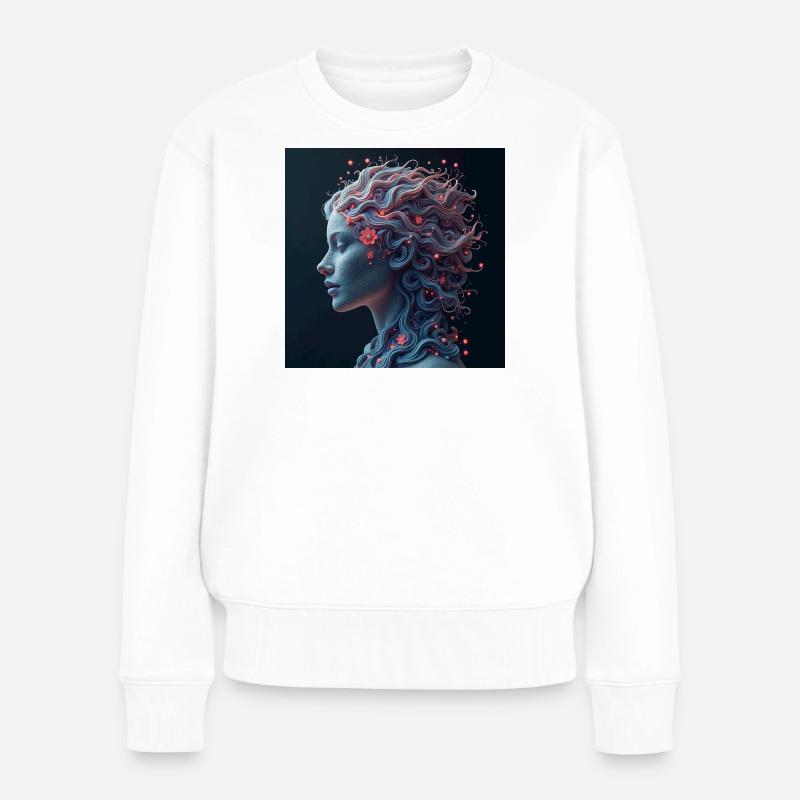 Verspielte weibliche Kunst - Frauen Premium Bio Pullover - Weiß