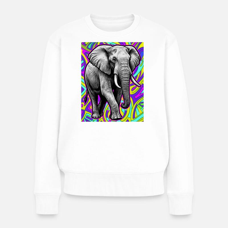 éléphant - Pull Premium bio Femme - blanc