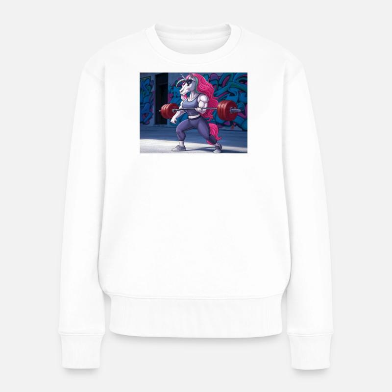 Entraînement puissant de licorne - Pull Premium bio Femme - blanc