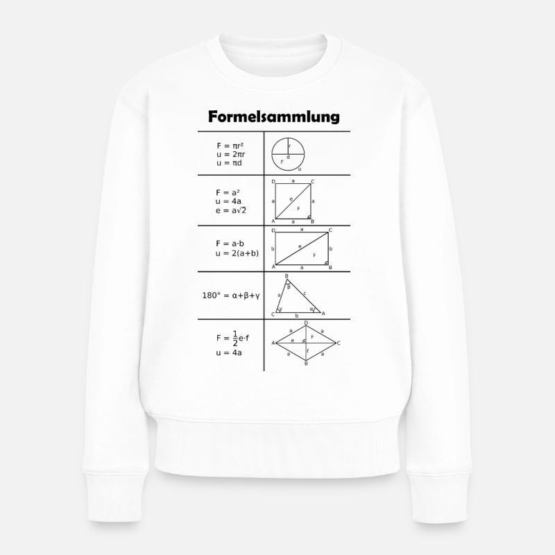 Formelsammlung / Mathe / Mathematik - Frauen Premium Bio Pullover - Weiß