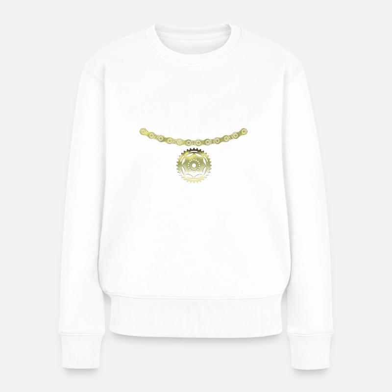 Fahrrad - Frauen Premium Bio Pullover - Weiß