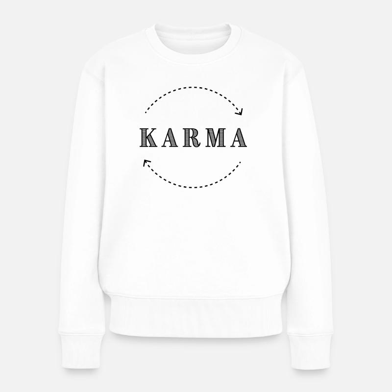 Karma - Frauen Premium Bio Pullover - Weiß