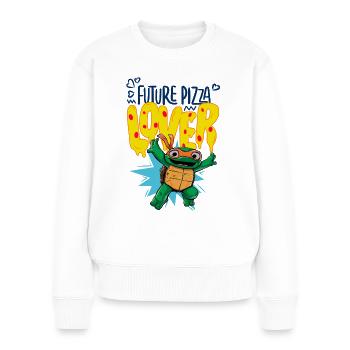 TMNT Mutant Mayhem Future Pizza Lover With Mikey - Women's Premium Organic Jumper - white - Front - Julia (174cm)