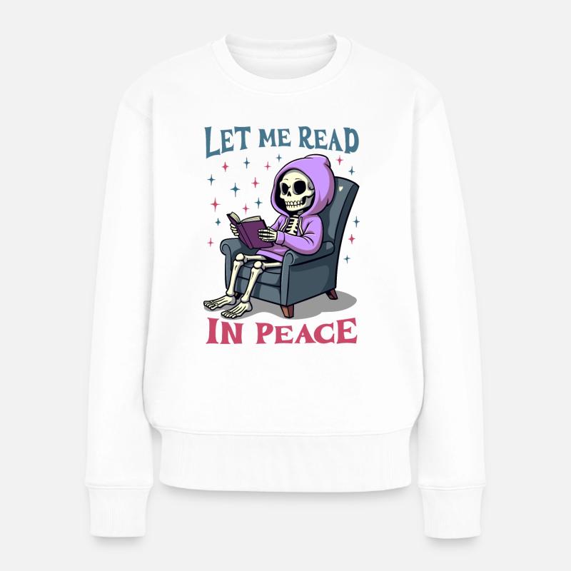 Laisse-moi lire en paix - Pull Premium bio Femme - blanc