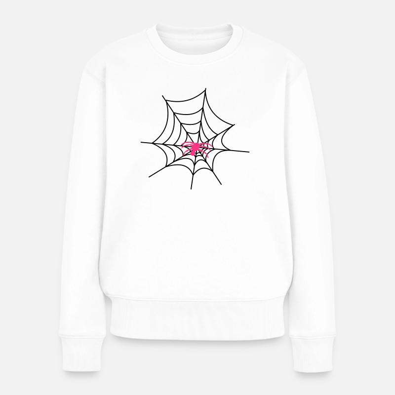 2541614 12357668 spinne - Frauen Premium Bio Pullover - Weiß