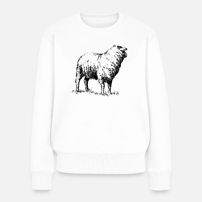 schaf - Frauen Premium Bio Pullover - Weiß